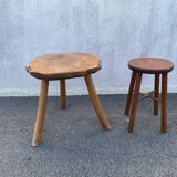 Side table in raw wood