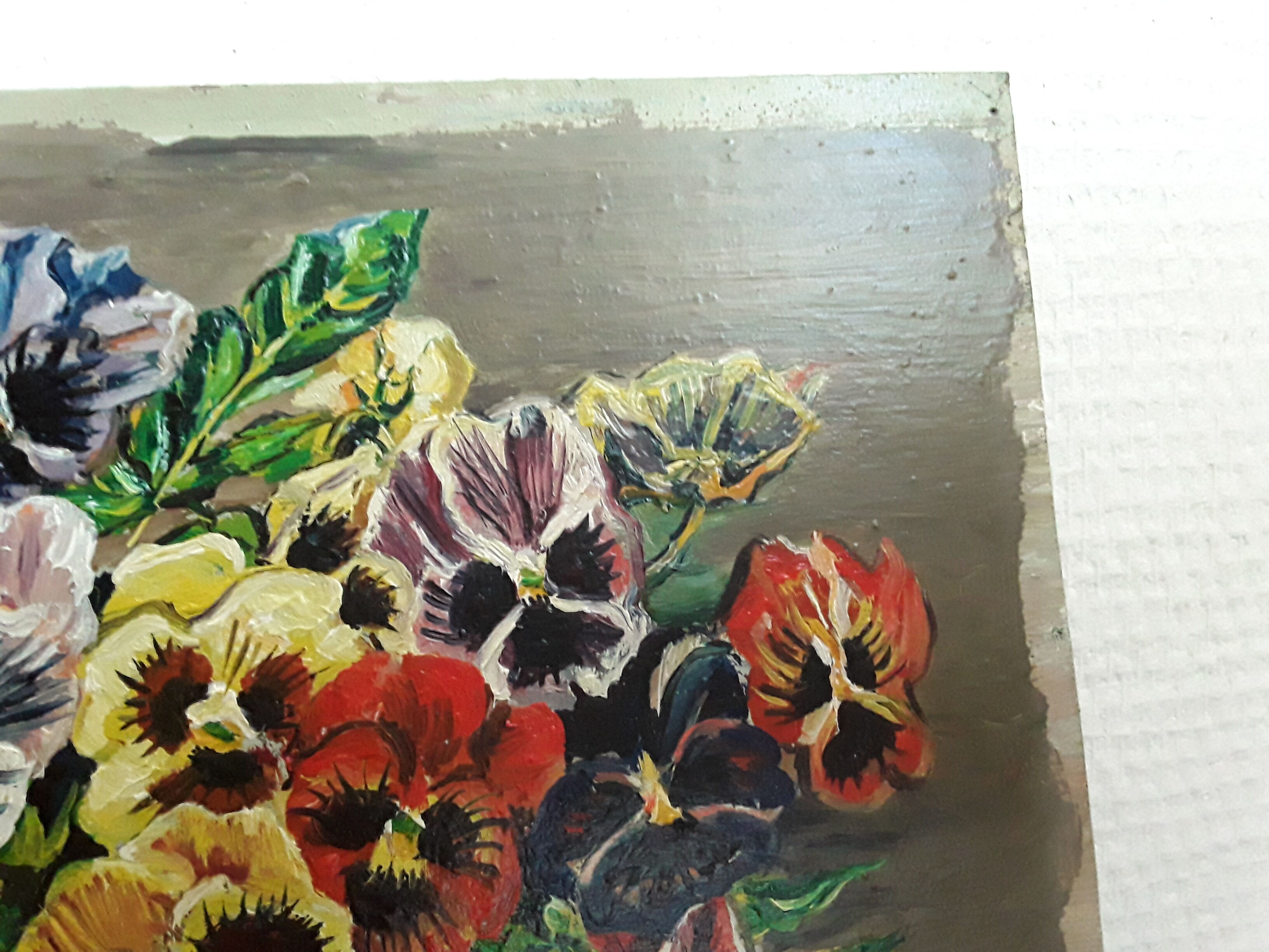 Oil painting on vintage wood