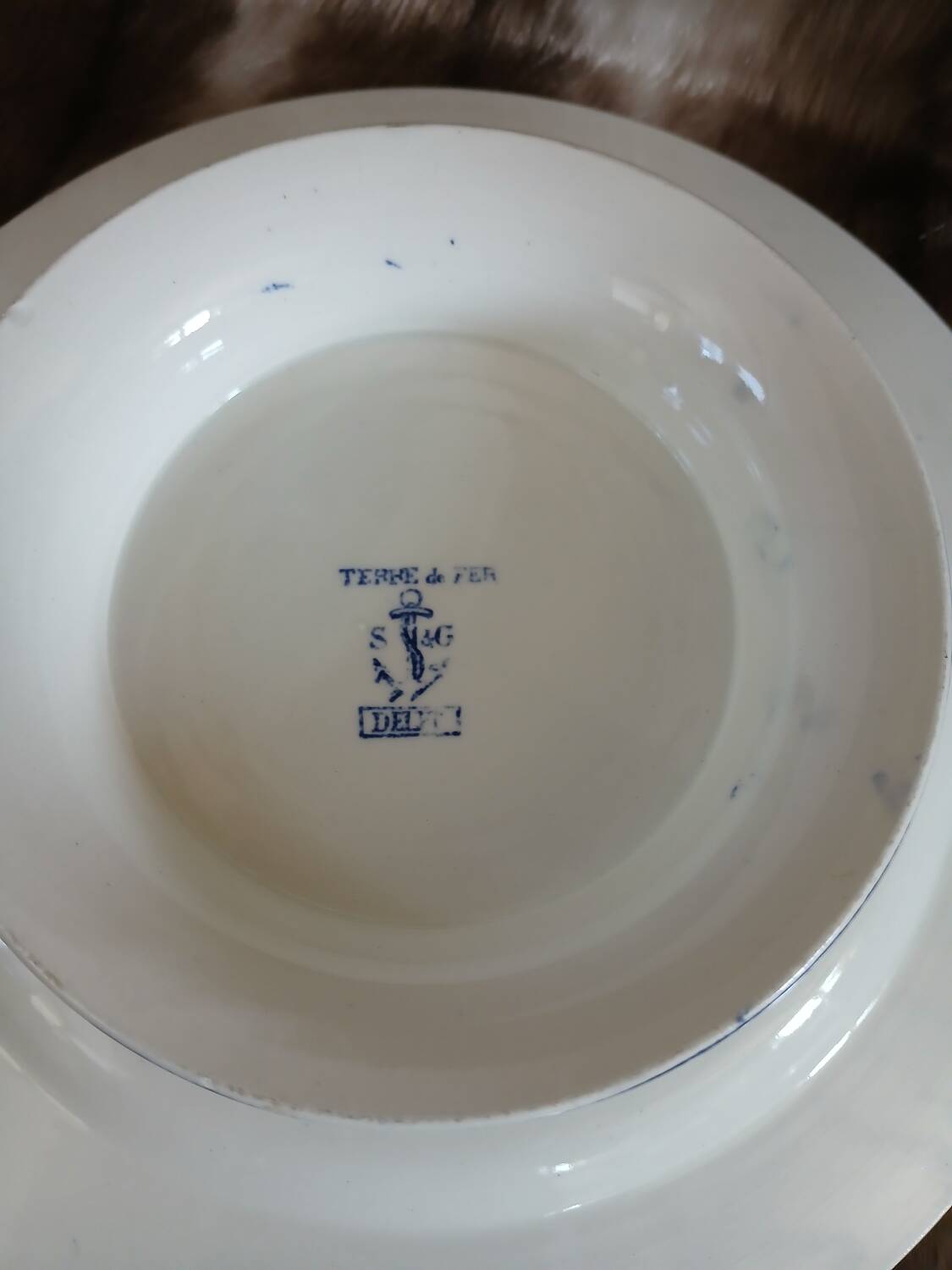 Small antique dish in ironstone