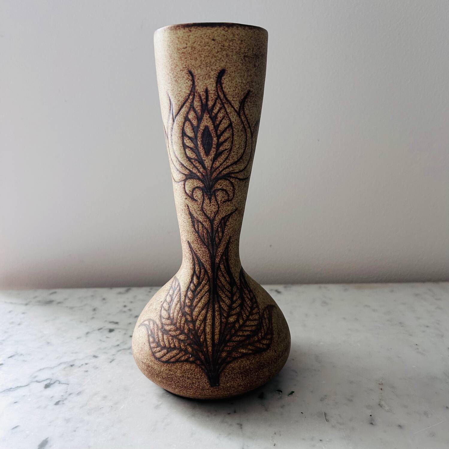 Vallauris stoneware vase signed