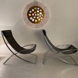 Pair of “Luisa” lounge chairs by Marcello Cuneo. 1970