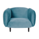 Fauteuil velours bleu clair