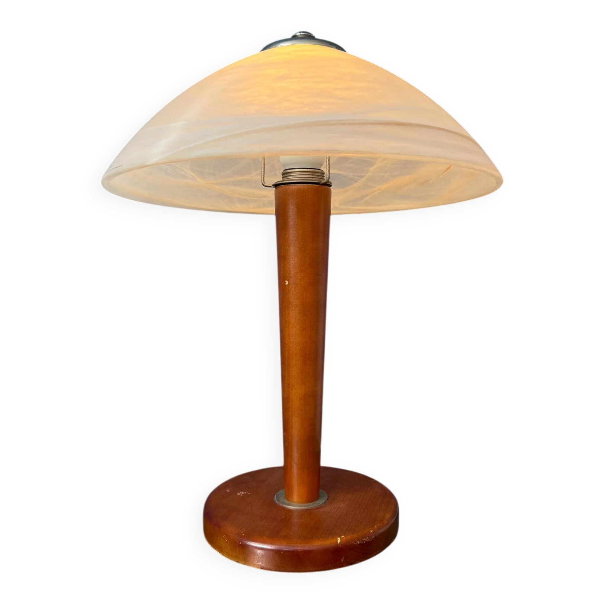 Post modern mushroom table lamp - art nouveau glass table lamp