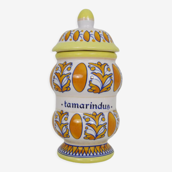 Old apothecary pot, Tamarindus ceramic medicine jar. Year 70 80