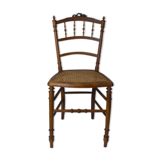 Ancienne chaise volante Louis XVI cannée noeud