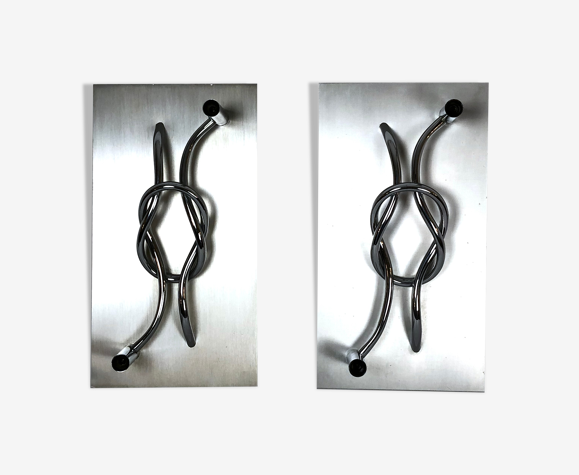 Paire de grandes appliques italiennes sculpturales par Giacomo Benevelli. 1970