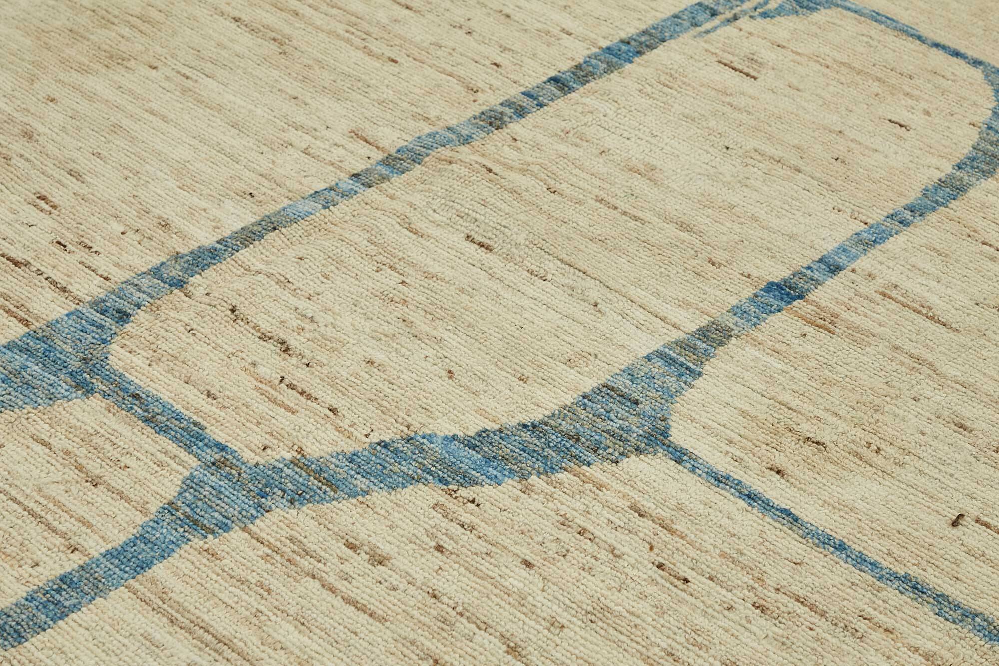 Handwoven Tribal One of a Kind 316 cm x 430 cm Beige Wool Carpet