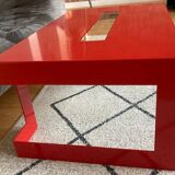 Red metal architect coffee table