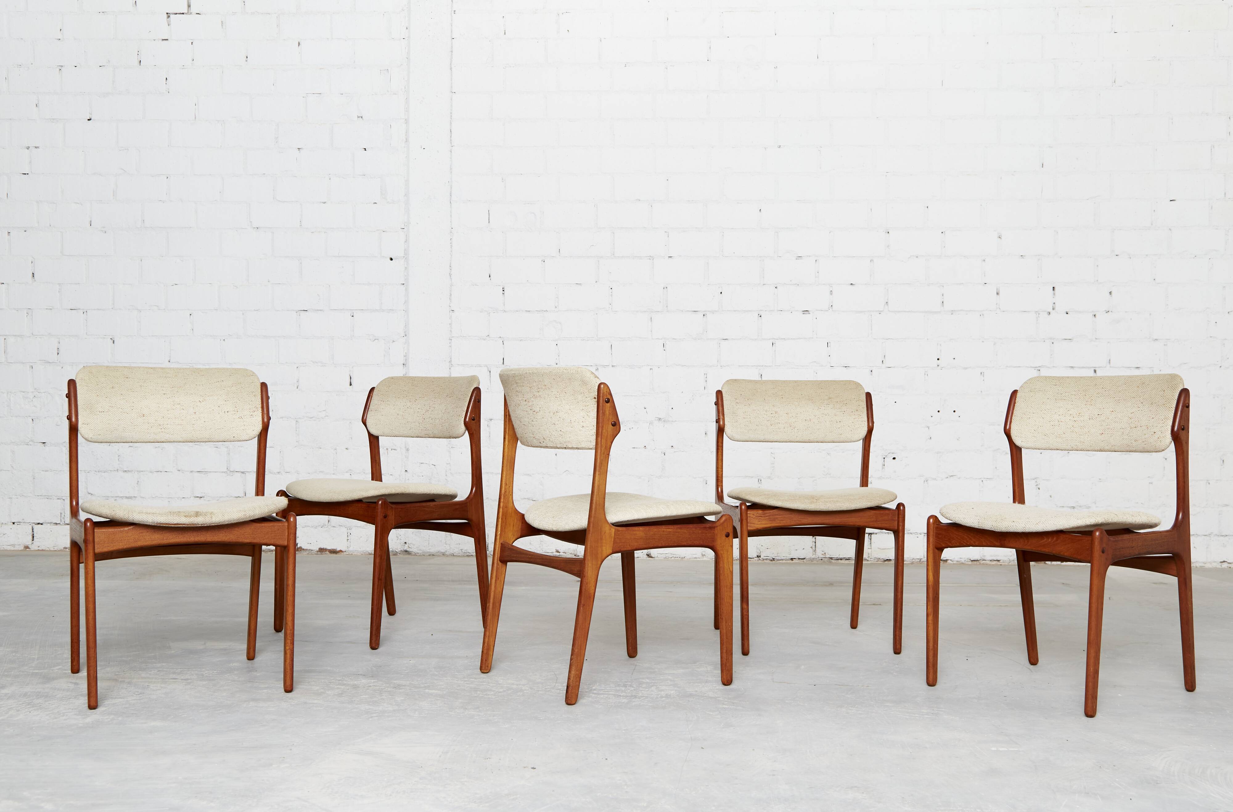 Set of 5 Erik Buck Dining Chair No.49 for O.D. Møbler