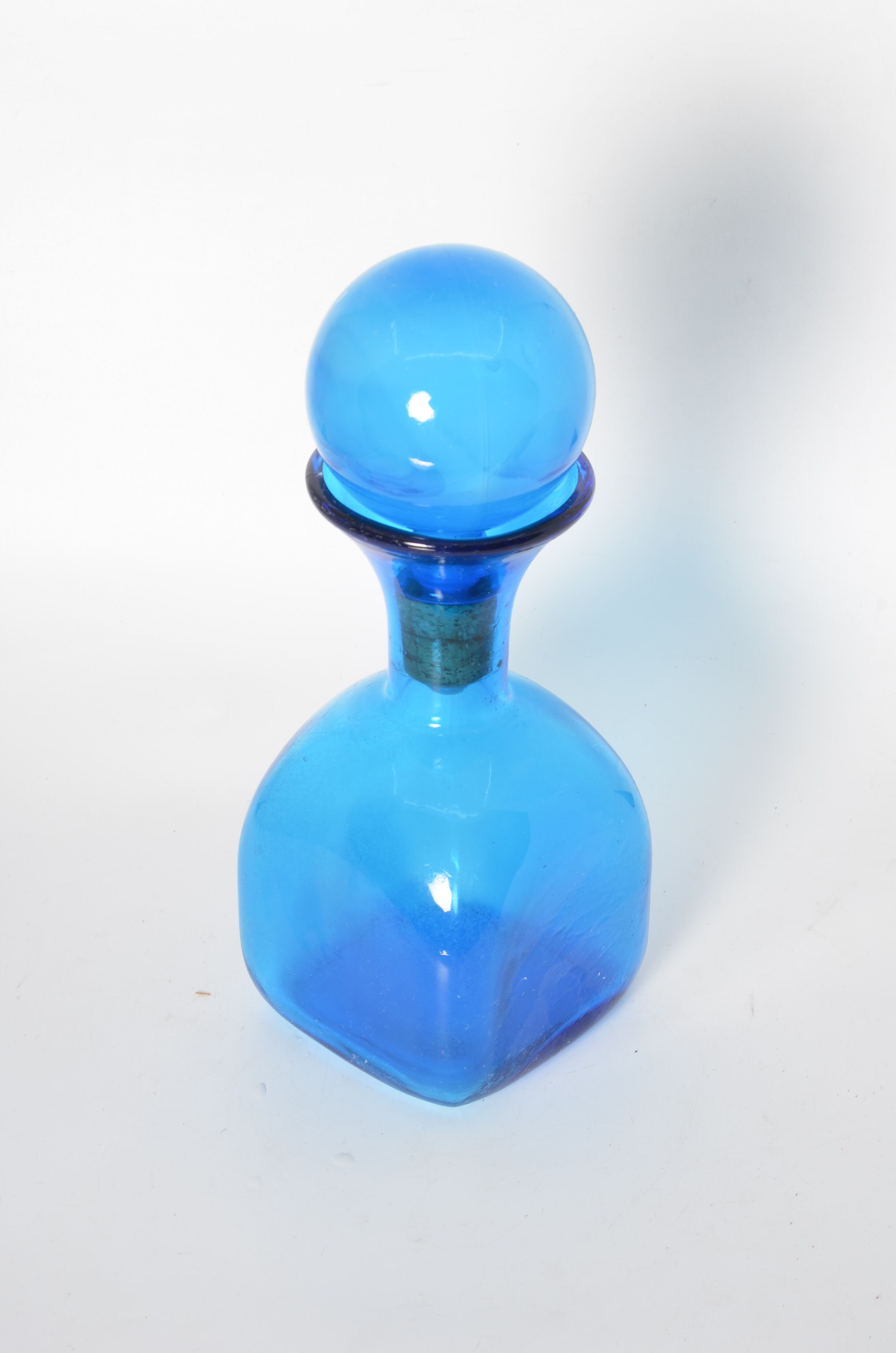 Blue glass decanter