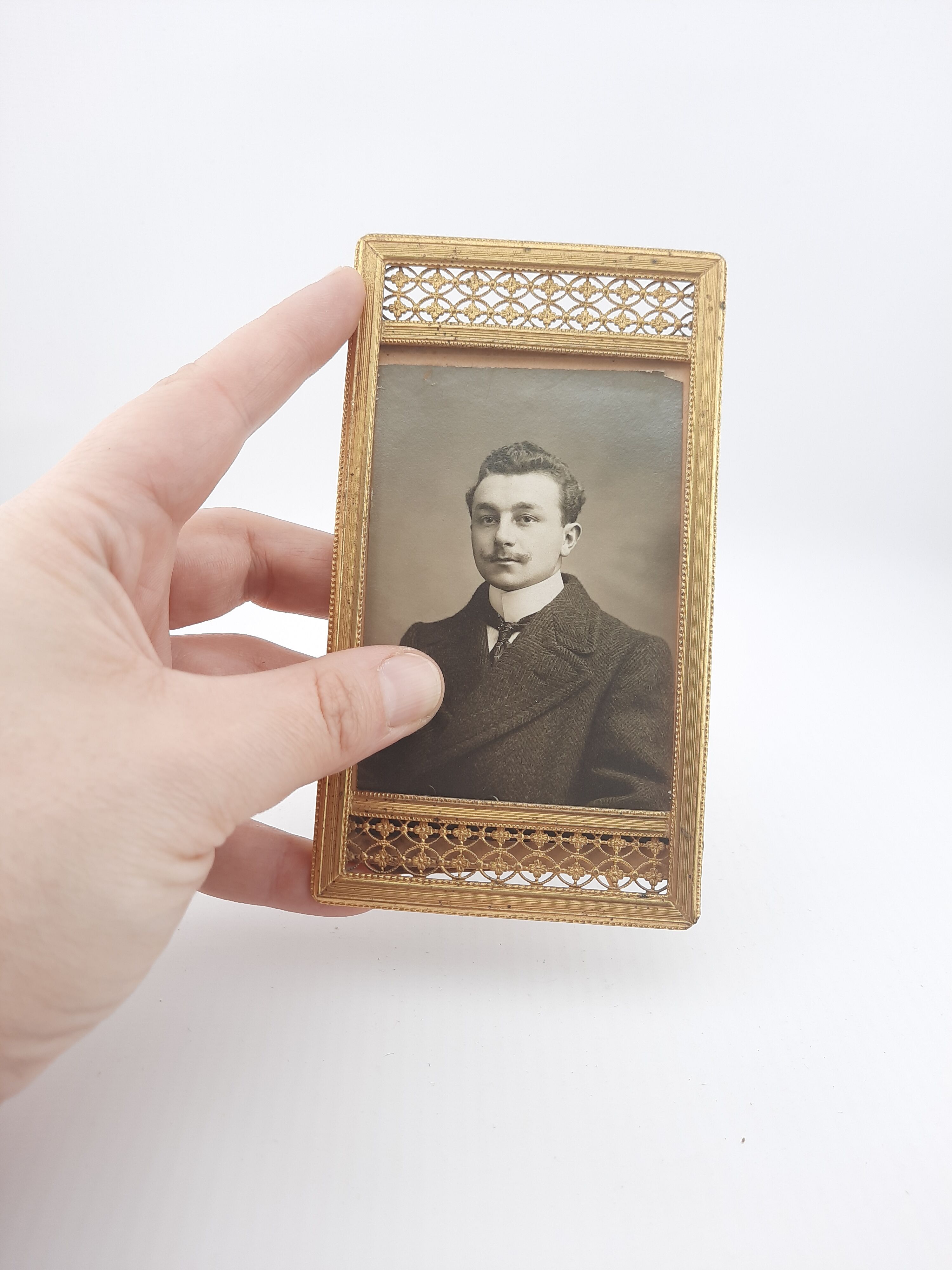 Victorian brass photo frame