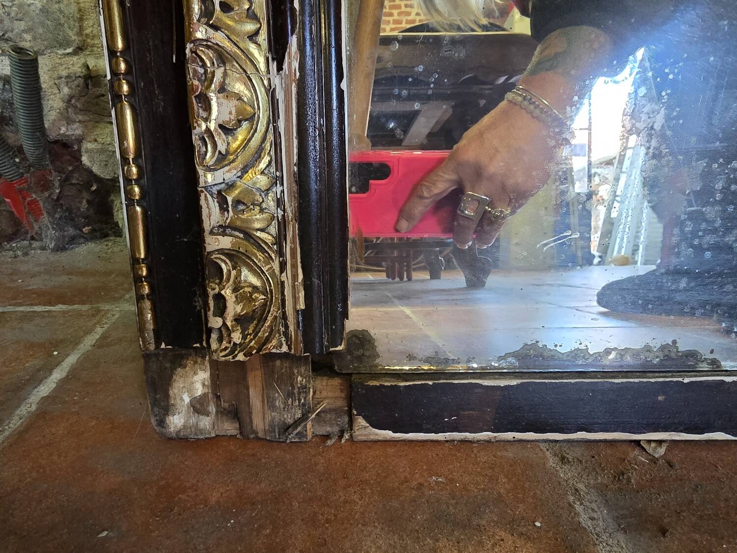 Napoleon III style panoramic mirror