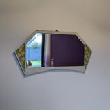 Beveled hexagonal mirror shabby chic style 79 x 42 cm