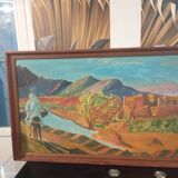 Oil on canvas landscape of the Atlas
