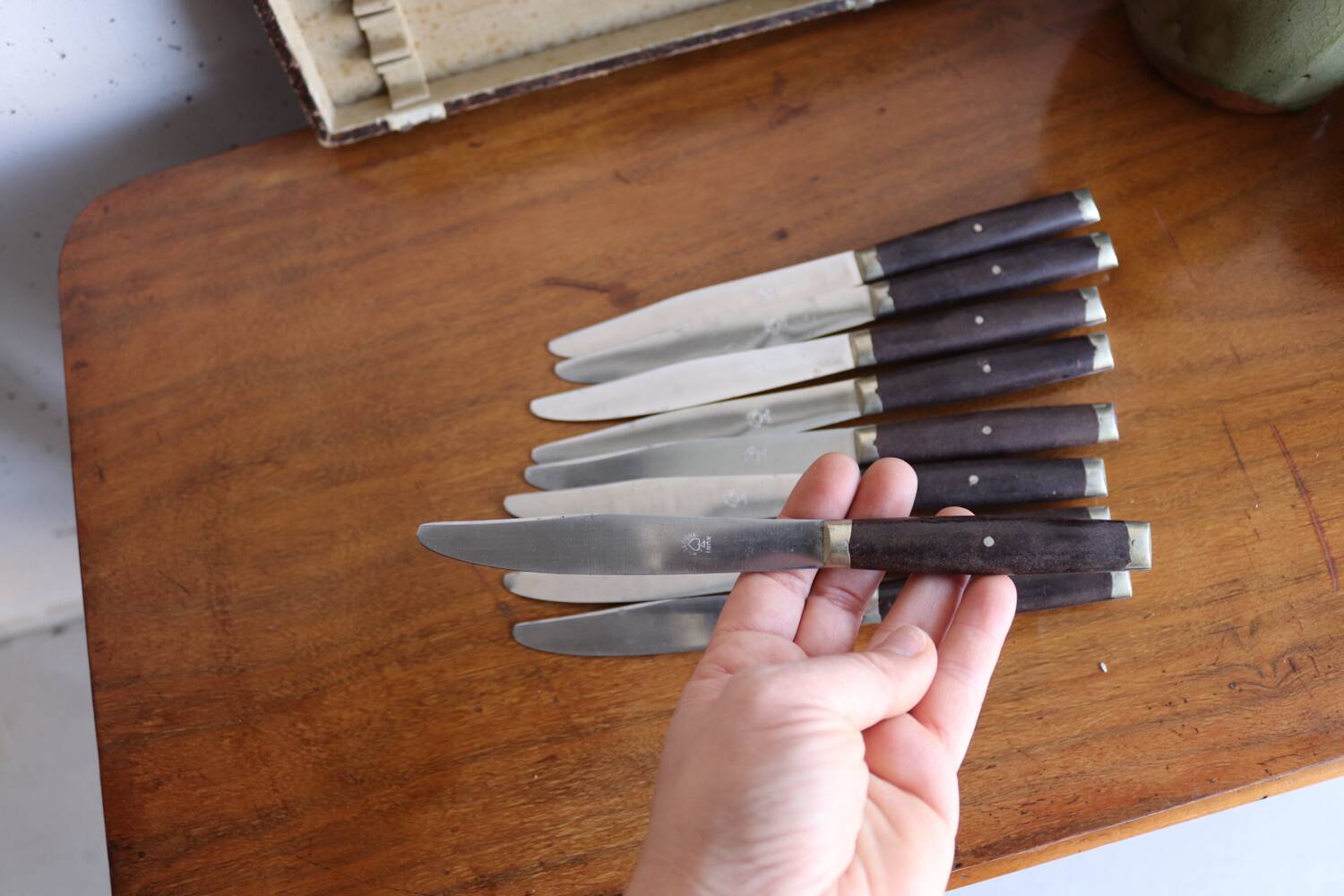 Set of 9 vintage table knives – Ace of Spades