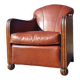 Vintage leatherette brown Art deco style chair 1950s