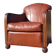 Vintage leatherette brown Art deco style chair 1950s