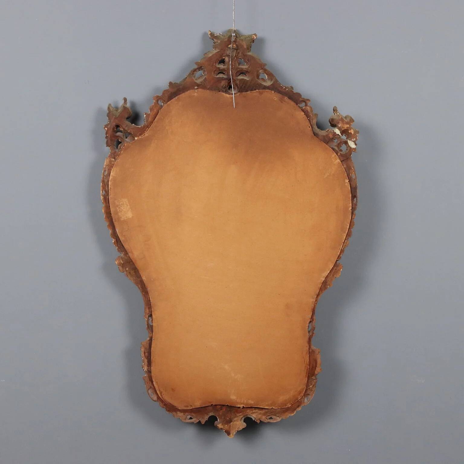Antique baroque-style mirror in carved wood, Italy, 19th century.