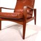 Fauteuil en cuir teck Komfort par Arne Wahl Iversen, 1960