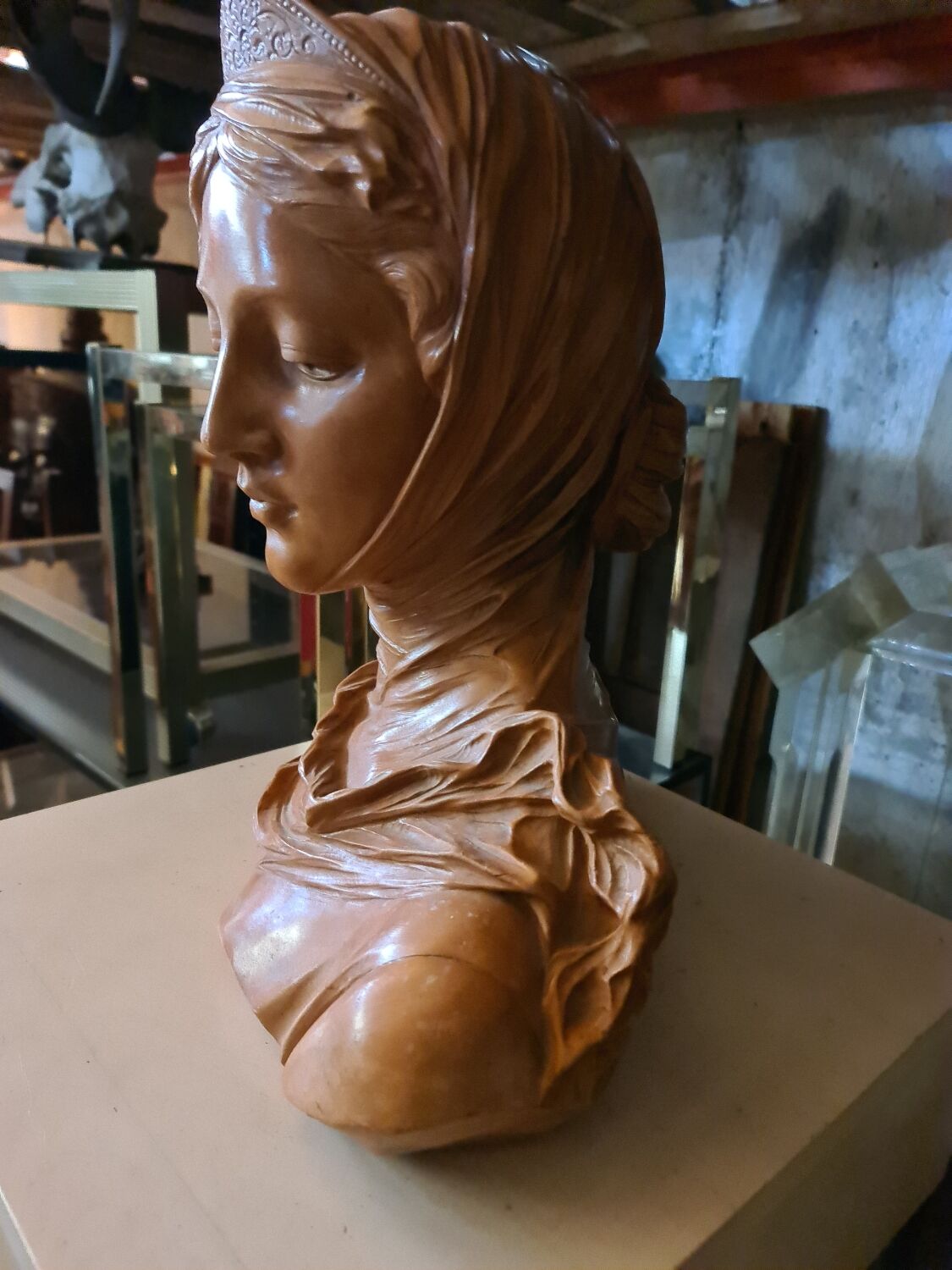 Terracotta bust of a woman