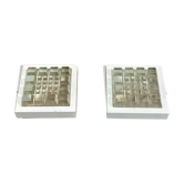 Pair of metal and glass sconces Scandinavian design 1950s