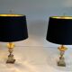 Pair of palm lamps in chrome and brass in the style of Maison Charles. Circa 1970.