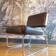 Vintage armchair in brown skai
