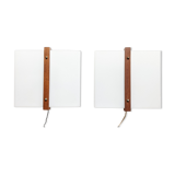 Pair of Scandinavian wall lights 1960, solid teak and plexiglass, Raak C-1521