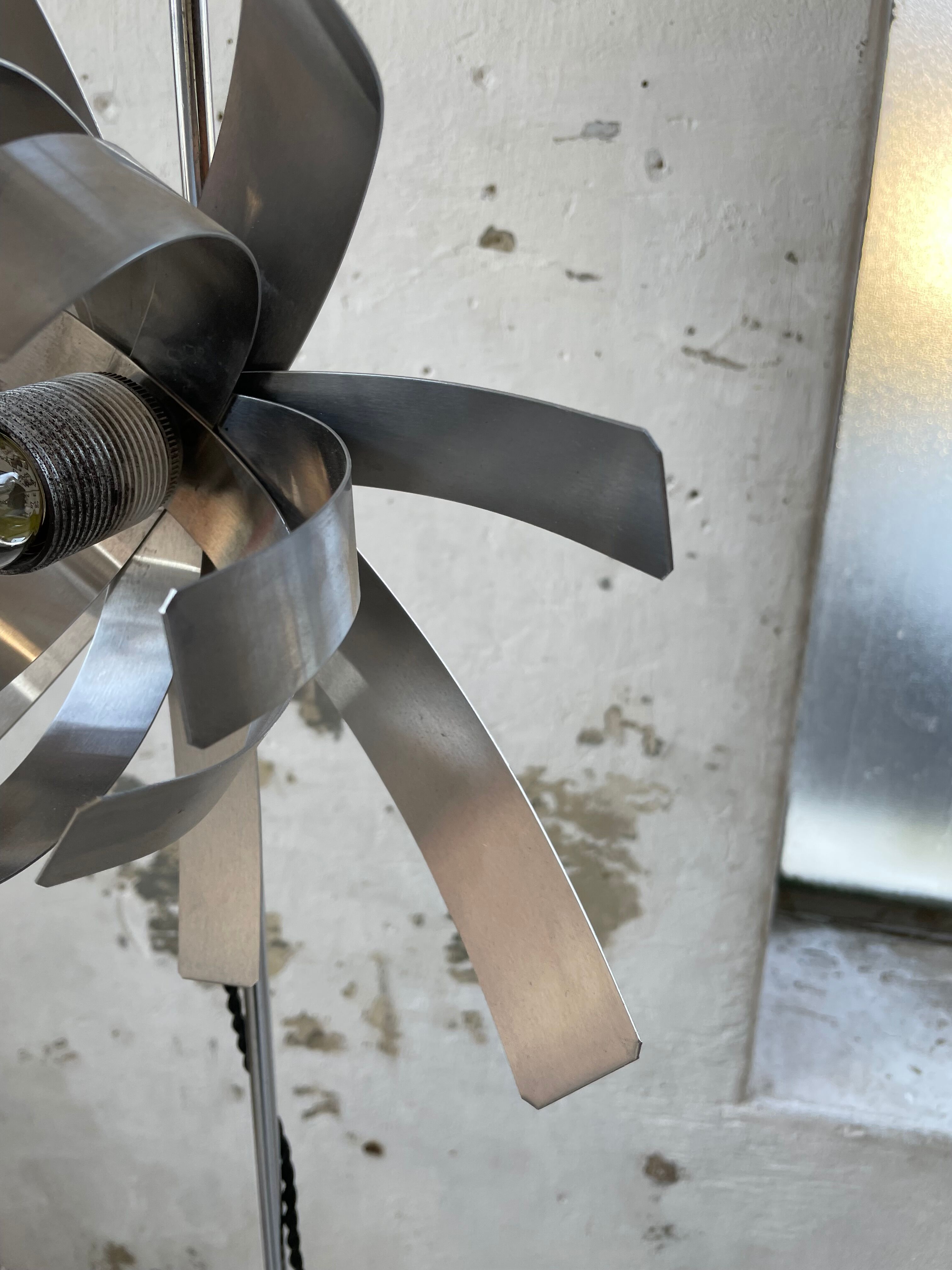 Floor lamp chrome 'flower' design Jacques Veyrat-Masson and Philippe Rogier, edited by Oxar
