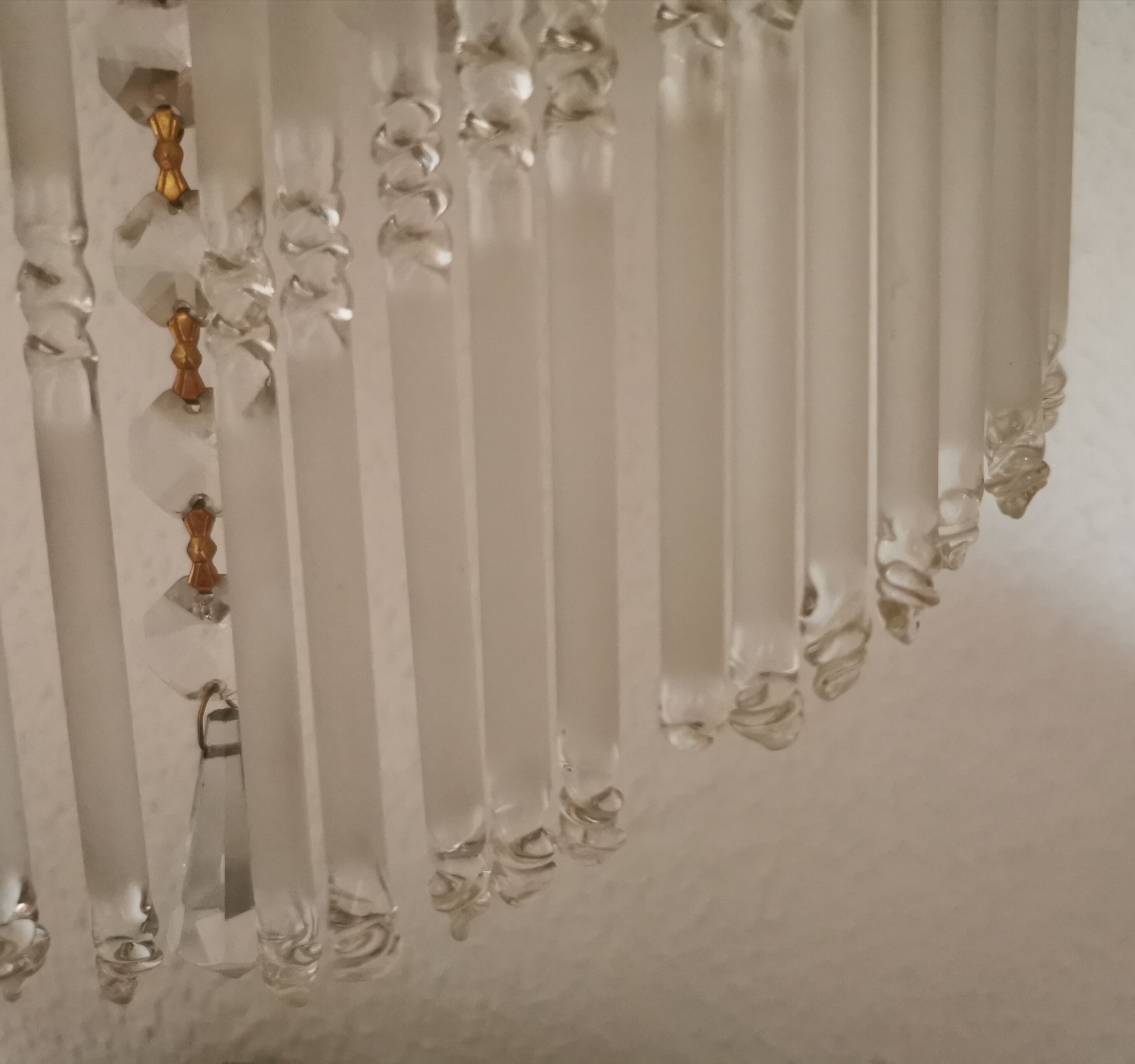 Vintage wall sconce gold metal and stamps