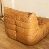 Togo 3-seater sofa and leather chair By Michel Ducaroy for Ligne Roset