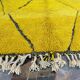 Handmade Berber rug from Oued Zem, yellow, size 140 x 260 cm