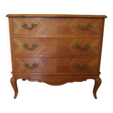 Commode 3 tiroirs style Louis XV en bois massif