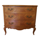 Commode 3 tiroirs style Louis XV en bois massif