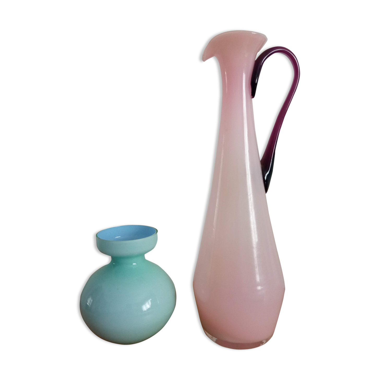 Duo of opaline vases