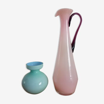 Duo de vases en opaline