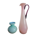 Duo of opaline vases