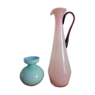 Duo de vases en opaline