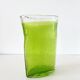 Large vintage green lemon bubble blown glass vase