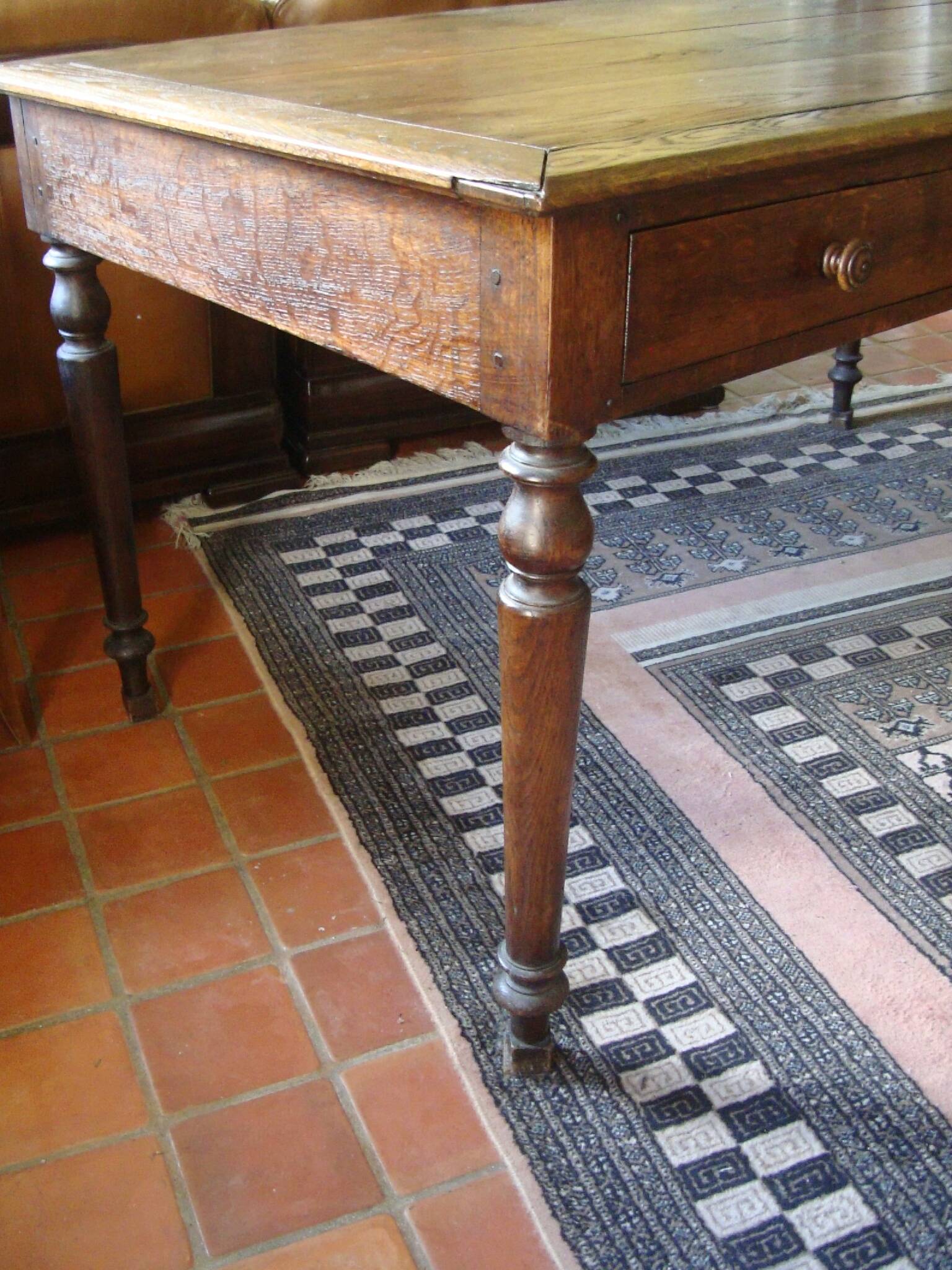 Louis XVI style oak desk