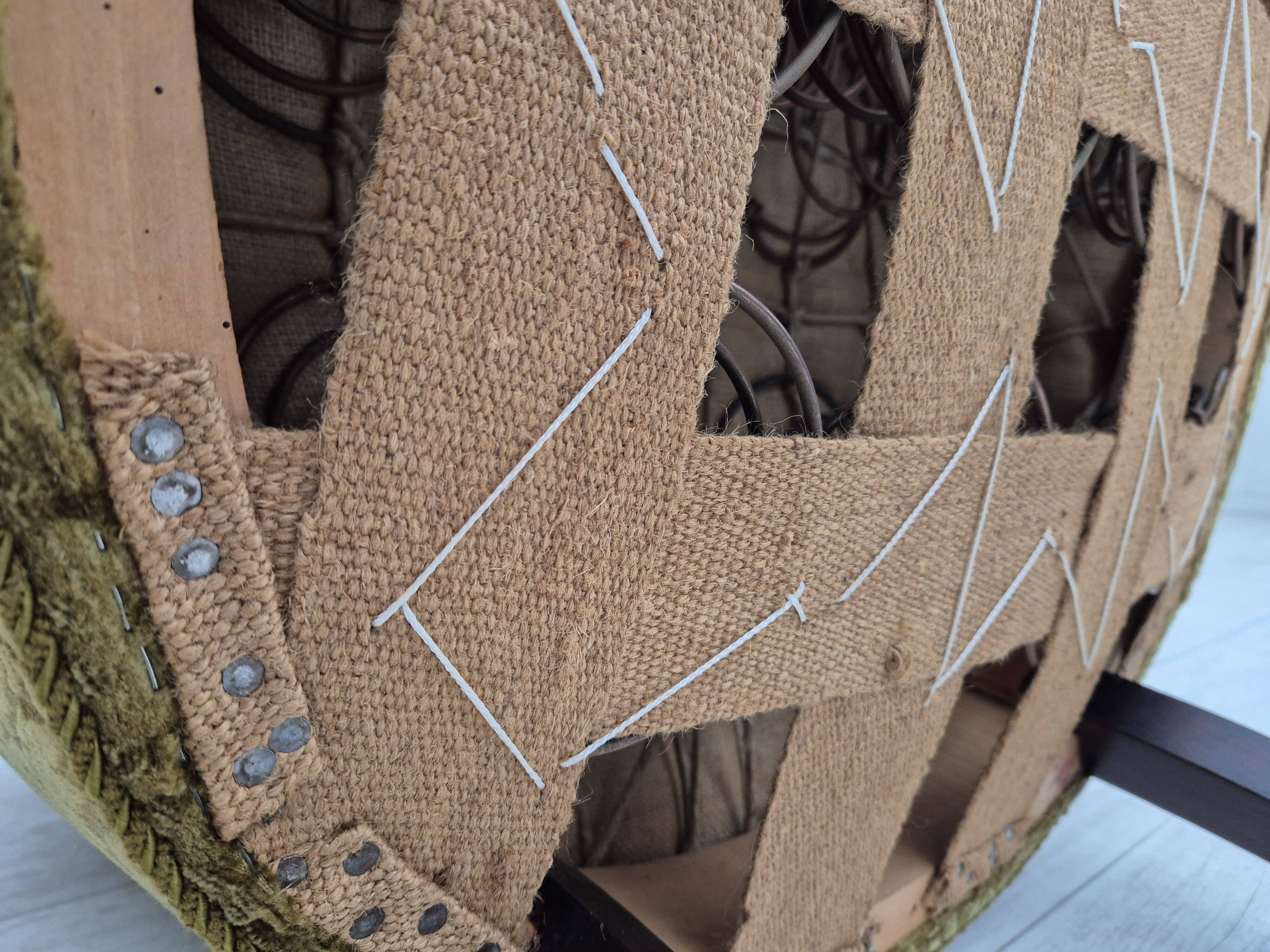 1950s, Danish lounge chair, reupholstered, green furniture fabric.