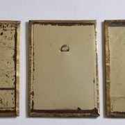 Ensemble de 3 miroirs en laiton repoussé, artisanat marocain, 20 x 25 cm