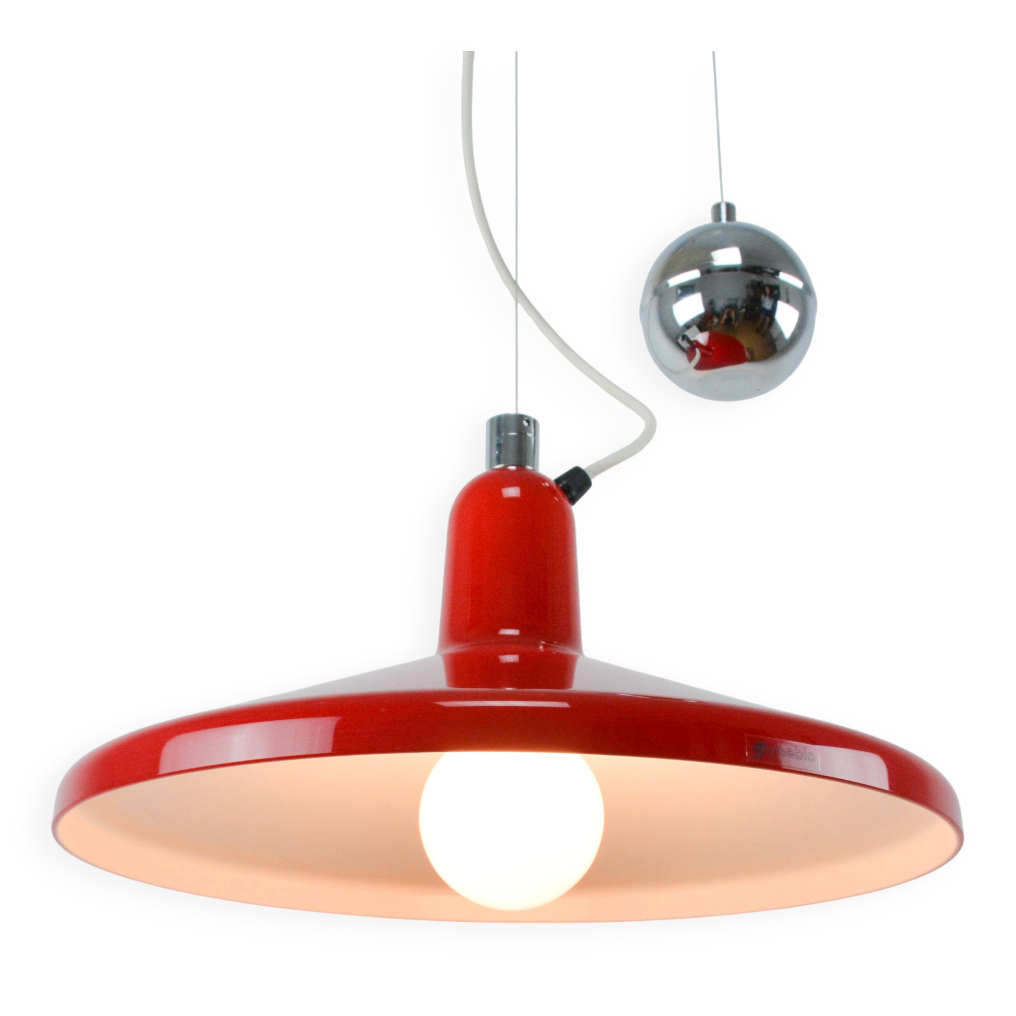 Vintage Red Meblo Manta Pendant Lamp
