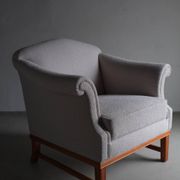 Fauteuil lounge gris bouclé | Suède | Années 1940