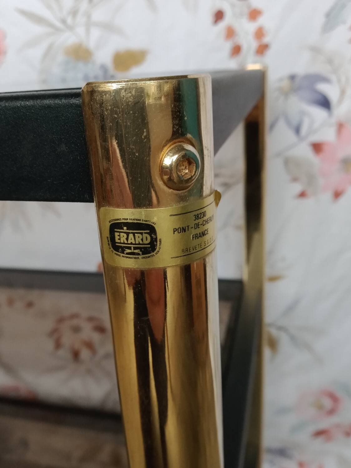 Metal and smoked glass trolley erard (france)