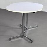 1950s oval extendable dining table in chrome and formica