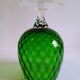 Vintage Green Glass Footed Vase