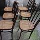 Series of 6 kohn bistro chairs curved wood and cannage