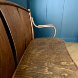 Bistro-style bench in embossed wood stamped Thonet - early 20th century