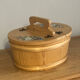 Basket handmade and painted.
